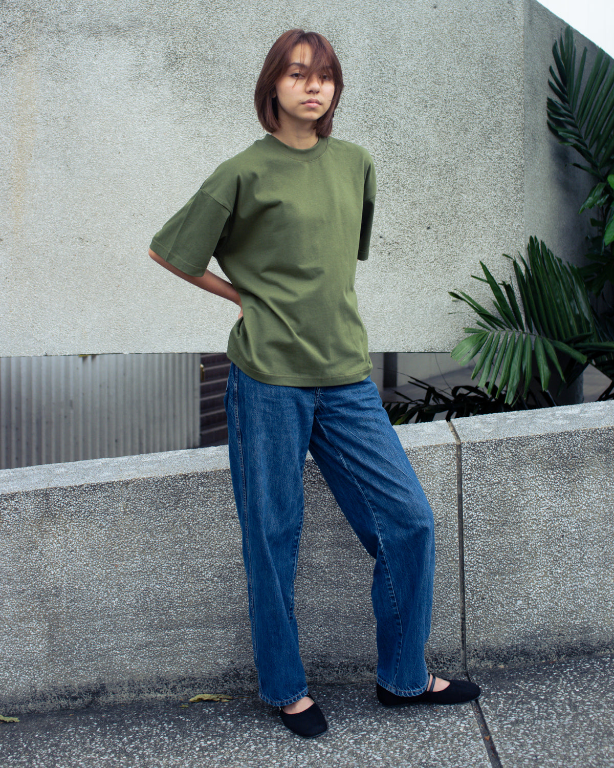 As Boxy S/S Tee Olive