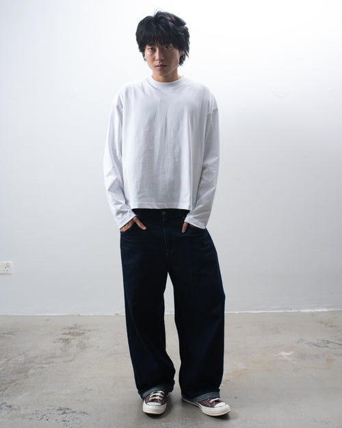 As Boxy L/S Tee Steel White