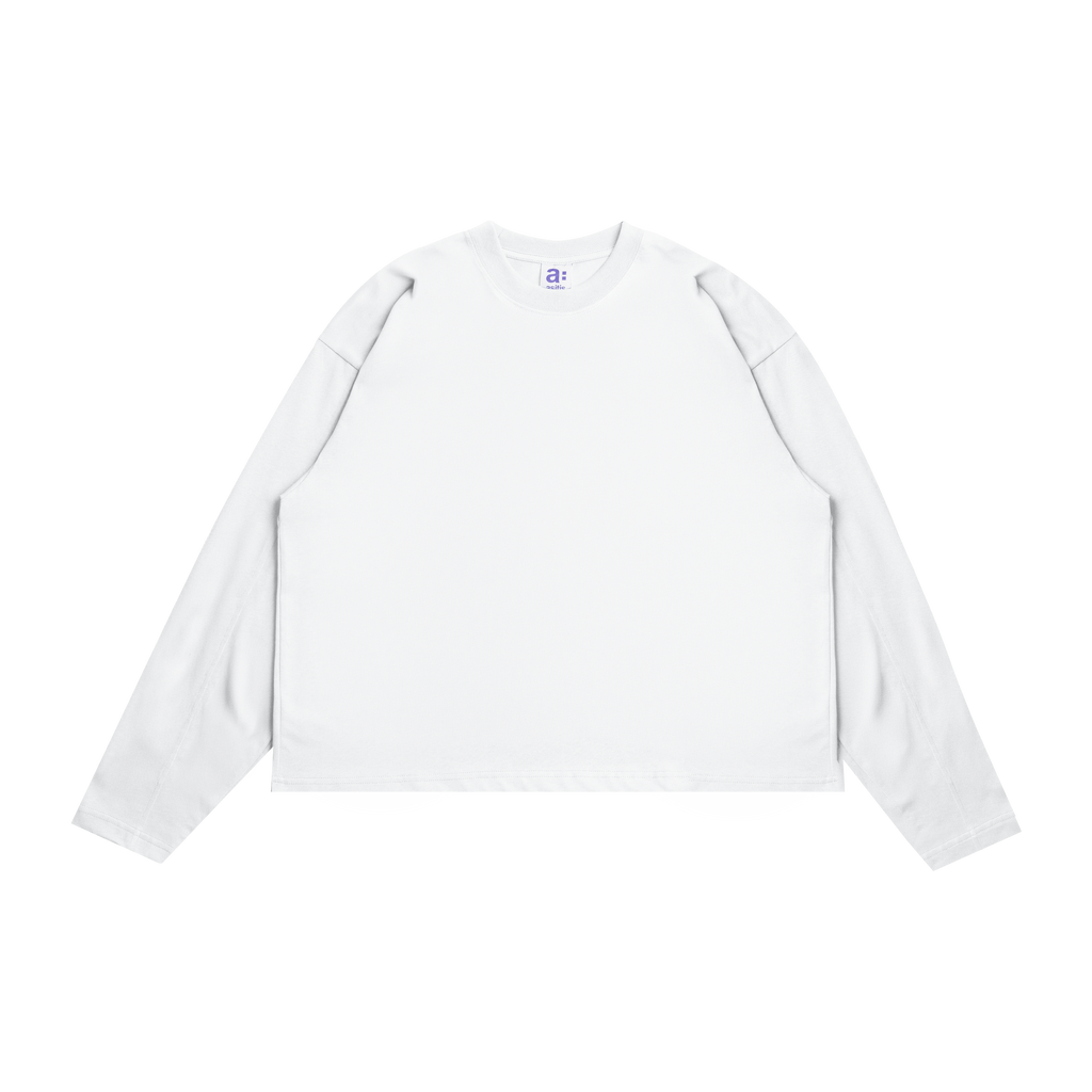 As Boxy L/S Tee Steel White