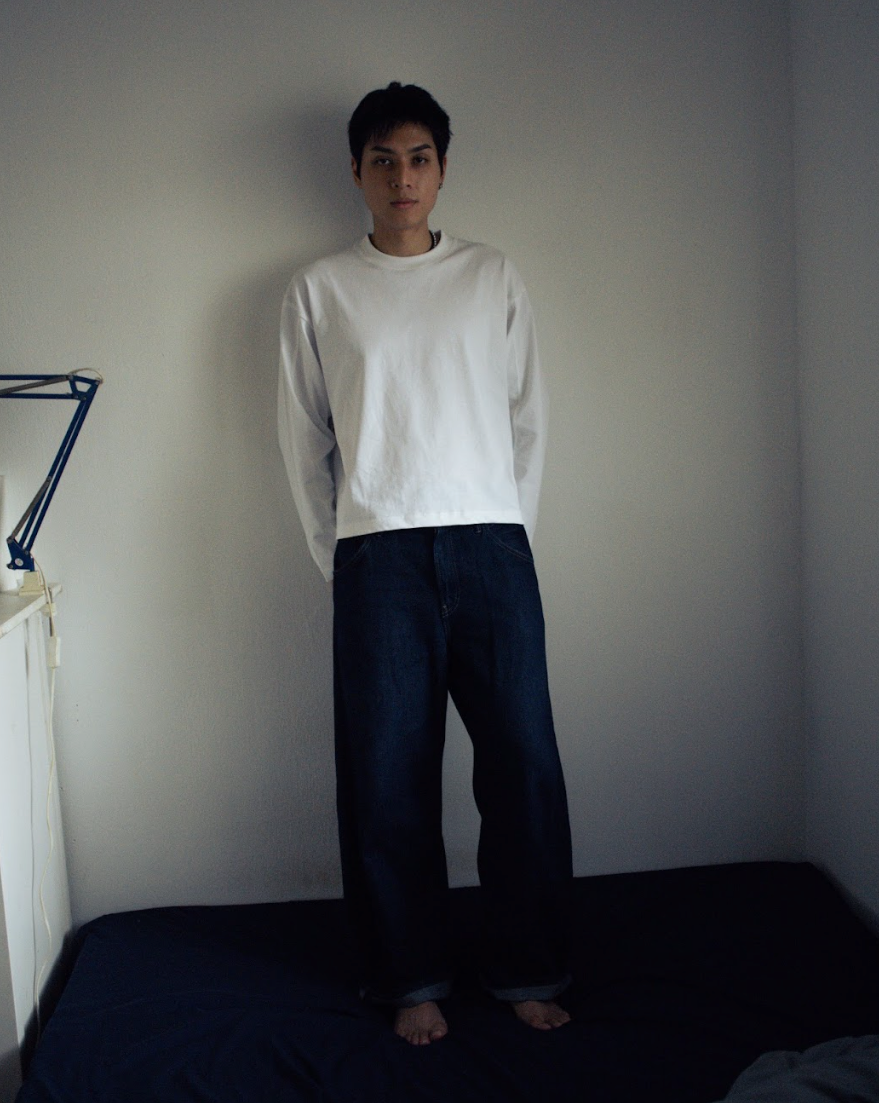 As Boxy L/S Tee Steel White