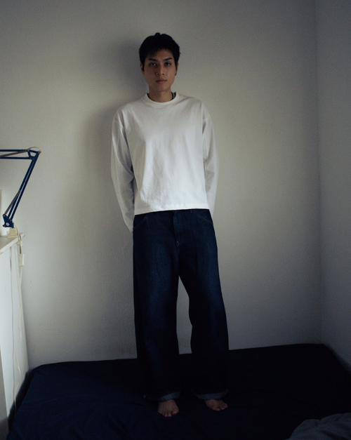As Boxy L/S Tee Steel White